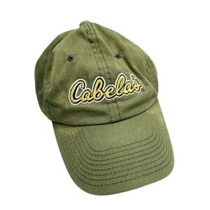Cabelas Olive Green Embroidered Logo Hat Worlds Foremost Outfitters‎ Adjustable